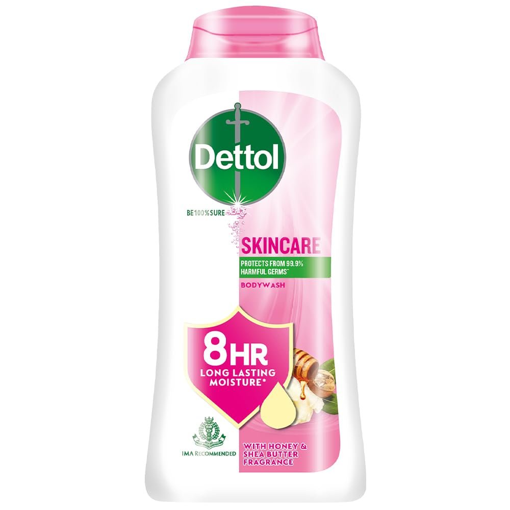 Dettol Body Wash and Shower Gel for Women and Men, With Honey & Shea Butter Fragrance, Skincare - 250ml each | Soap -Free Bodywash | 8h Moisturization