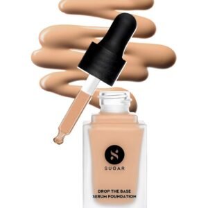 SUGAR Cosmetics Drop The Base Serum Foundation | Medium Coverage | Lasts 8 Hrs+ | Natural Finish | 20ml - 15 Cappuccino (Light, Cool Undertone)