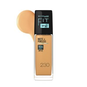 Maybelline New York Liquid Foundation, Matte Finish, With SPF, Absorbs Oil, Fit Me Matte + Poreless, 230 Natural Buff, 30 ml