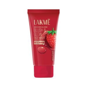Lakme Blush & Glow Exfoliating Face Wash with Vitamin C Serum, Hydrating and Gentle Facewash with Strawberry Fruit Extracts, 150gm