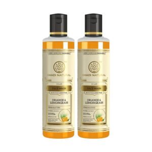 Khadi Natural Orange & Lemongrass Herbal Face Wash | Face Wash for Dry Skin | Natural Face Wash | Organic Face Wash for Healthy Skin | Paraben & SLS Free| Pack of 2| (210 * 2) (420 ml)