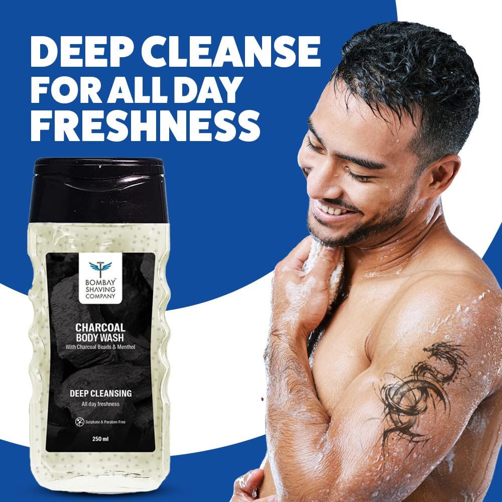 BOMBAY SHAVING COMPANY Charcoal Body wash | De-Tan Shower Gel for Men (250 ml)