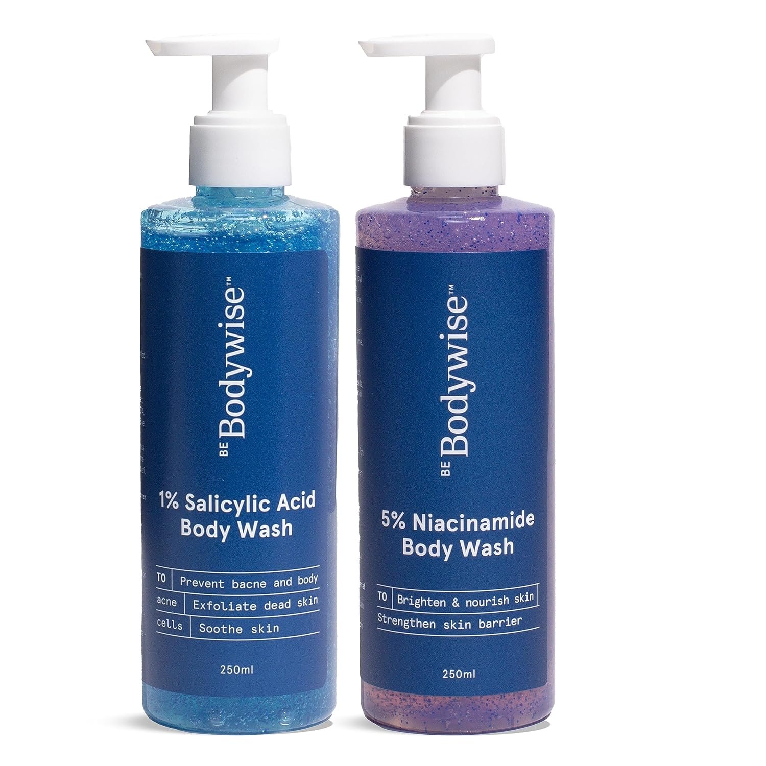 Be Bodywise 5% Niacinamide Body Wash & 1% Salicylic Acid Body Wash | With Aloe Vera & Chamomile Extract | For Glowing, Radiant & Even-Toned Skin | 500 ml