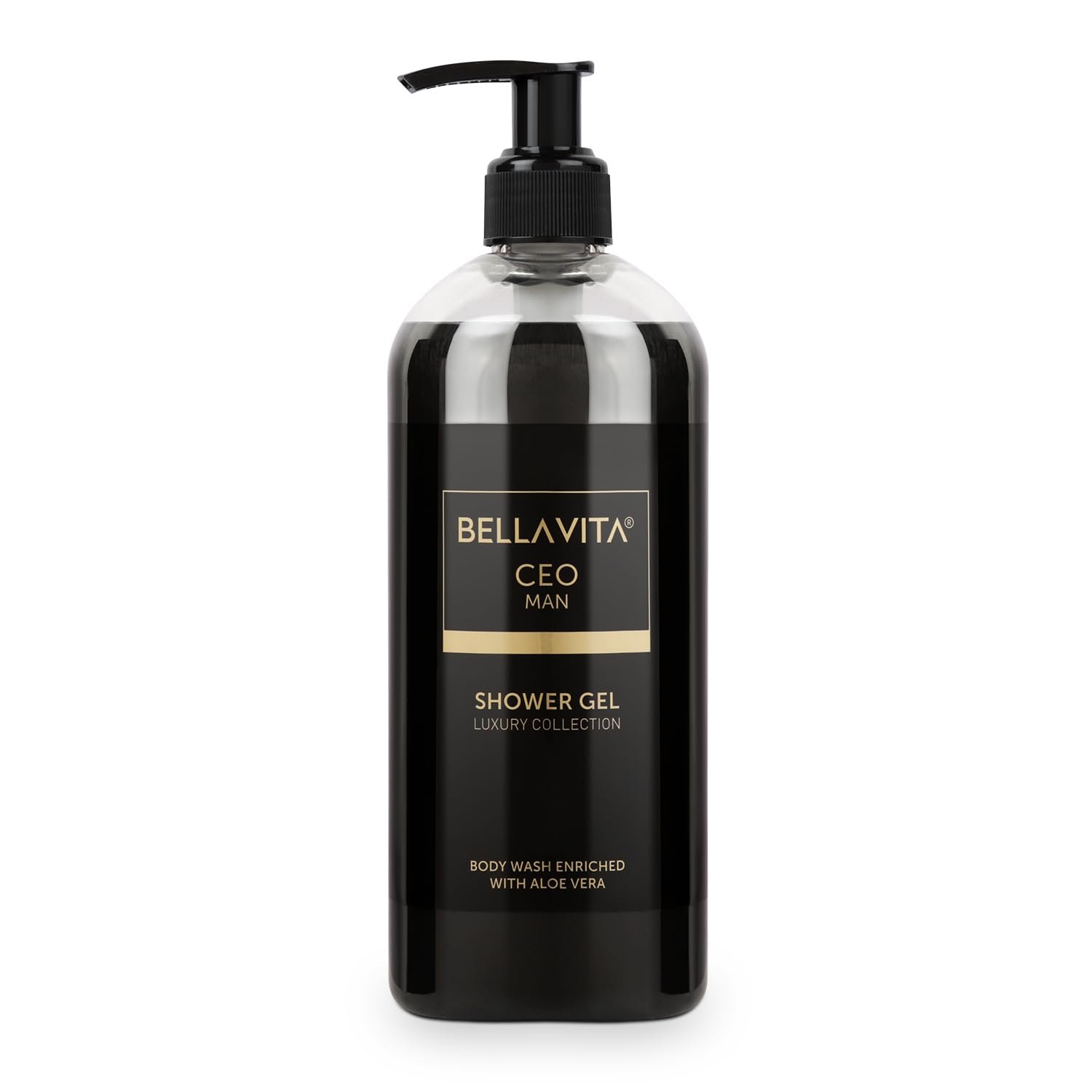Bella Vita Luxury CEO MAN Body Wash Refreshing Shower Gel for Deep Cleansing, Hydrating & Moisturising Skin with Aloe Vera & Charcoal Powder 500 Ml