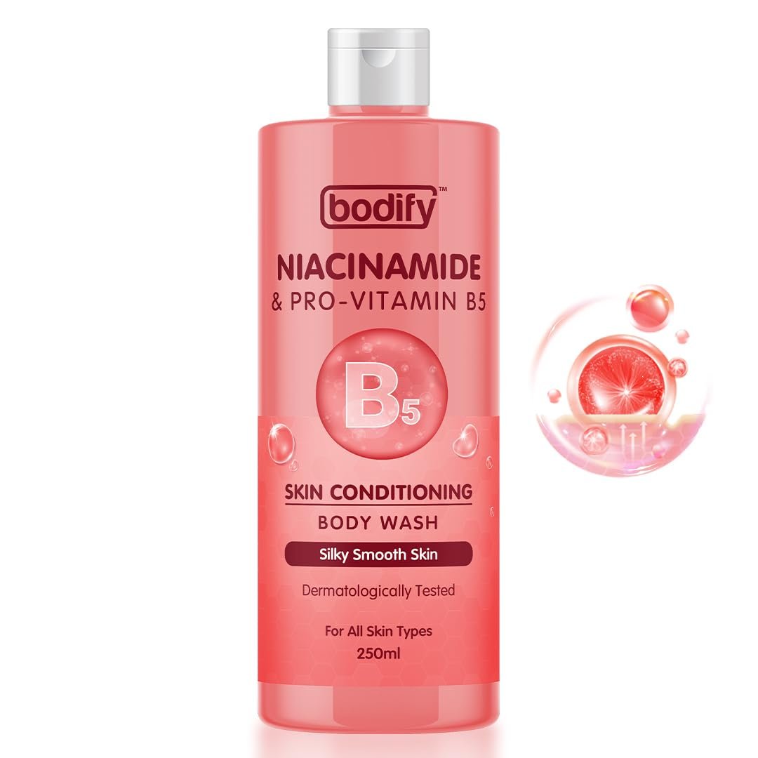 Bodify Niacinamide & Pro-Vitamin B5 Skin Conditioning Body Wash, 250 Ml | Silky Smooth Skin | Paraben Free | All Skin Types