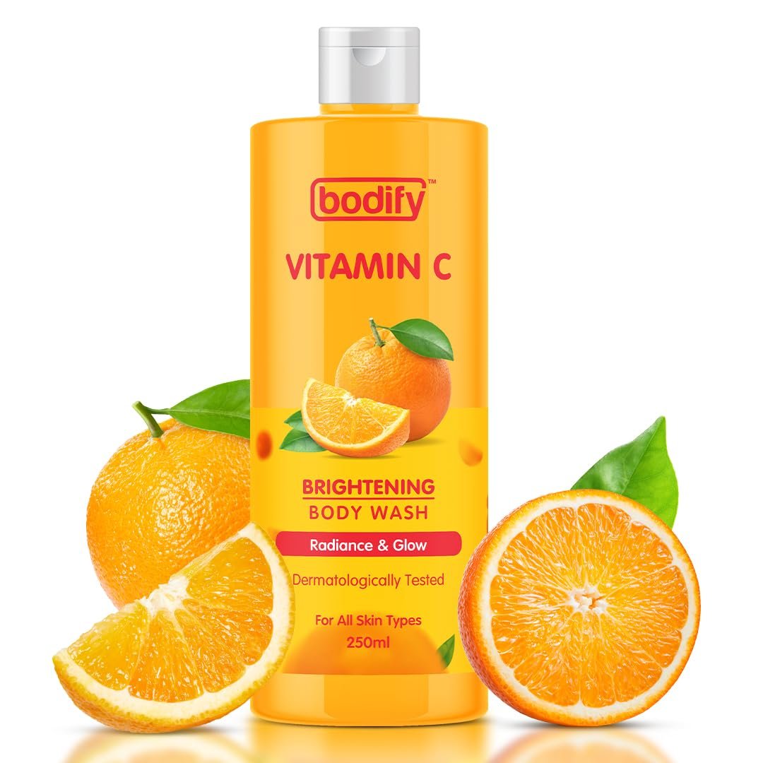 Bodify Vitamin C Brightening Body Wash, 250 Ml | Radiance & Glow | Paraben Free | All Skin Types