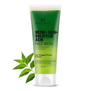 Botanic Hearth Neem, Cica & Salicylic Acid Cleanser Face Wash | Anti Acne Face Wash with Vitamin E & Chamomile | Removes excess oil & Clogged Pores | For Women & Men | Sulphate & Paraben Free | 100ml