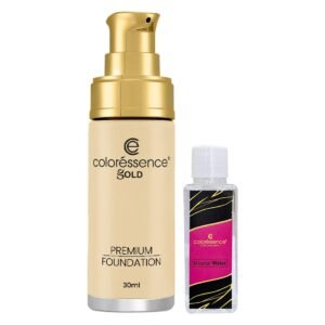Coloressence True Tone Premium Foundation with SPF | Enriched with Vitamin-E | Waterproof Full Coverage Formula for Photo Finish Look | Free Micellar Water included | Vanilla