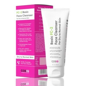 Cos-IQ FC-2 Face Cleanser for Dry to Normal Skin Hydrating Face Wash, 100% Soap-Free Facewash | Non-Irritating Formula | For Women & Men, 100ml
