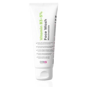 Cos-IQ Vitamin B3-5% Niacinamide Face Wash for Smooth and Even Skin, Tan Removal & Glowing Skin, pH Balanced & Paraben Free (30 Days Pack, 100ml)