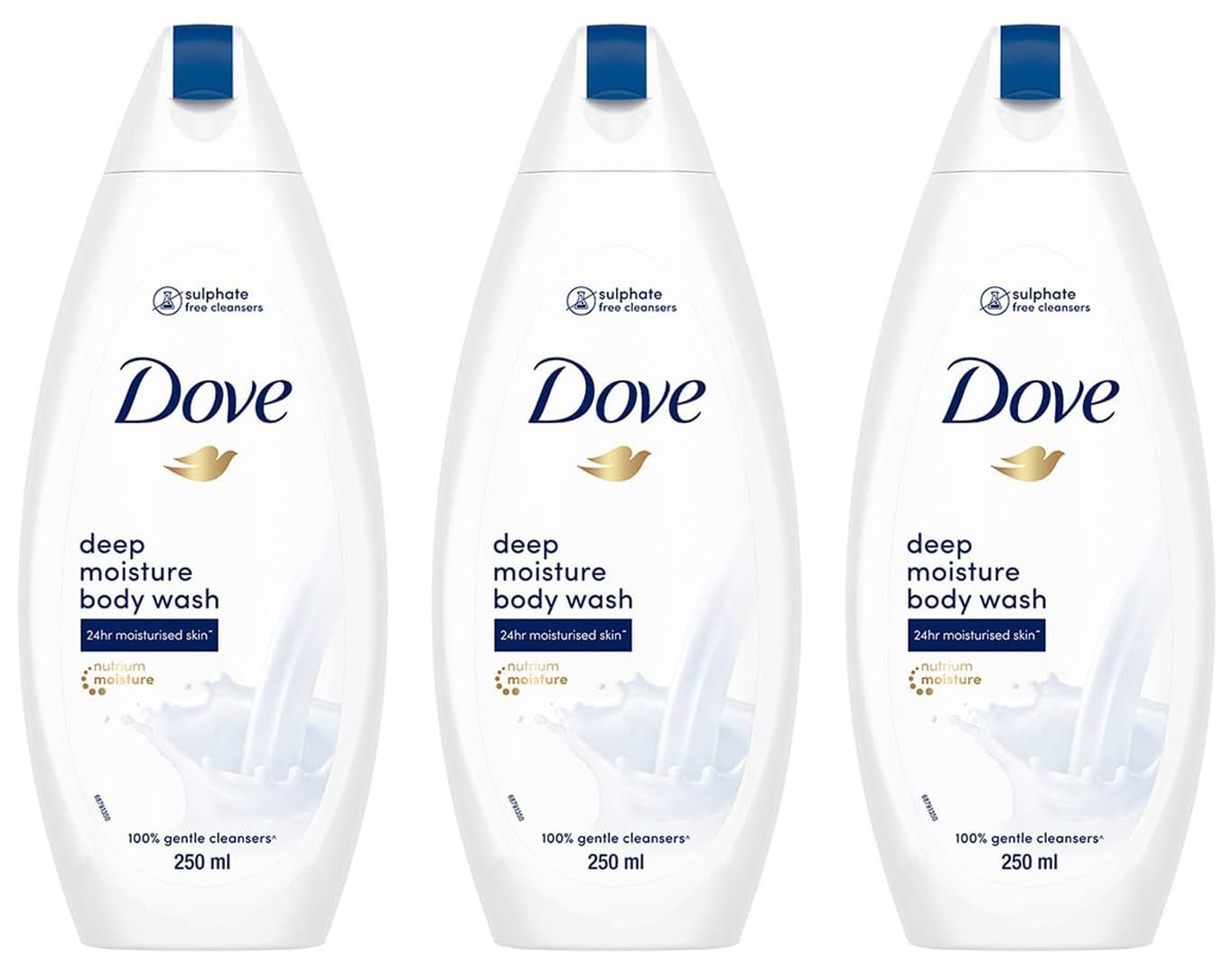 Dove Deeply Nourishing Body Wash | 250 ml | Moisturizing Body Wash For Softer, Smoother Skin | Dove Body Wash for Women & Men | Body Wash for Dry Skin (Pack of 3)