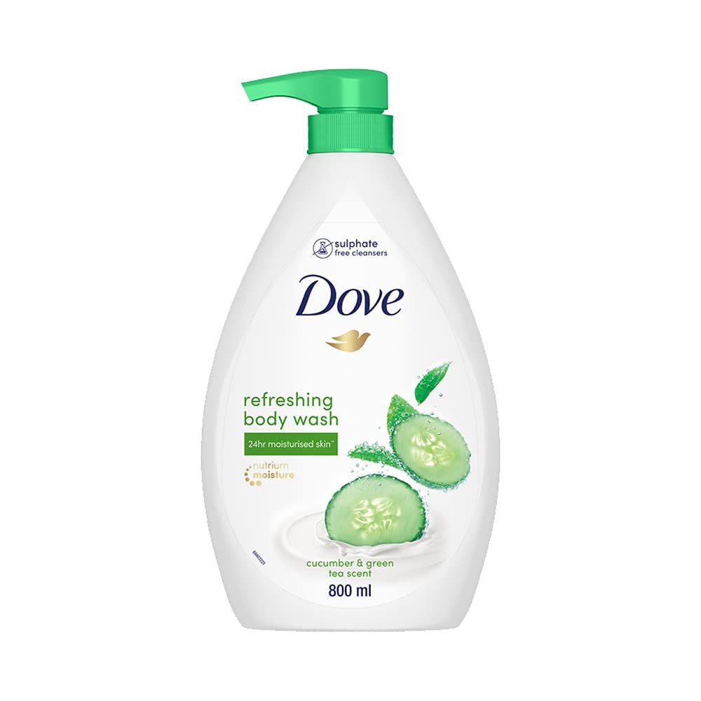 Dove Refreshing Body Wash, with Cucumber & Green Tea Scent, for Soft, 24hr Moisturised Skin, 800ml