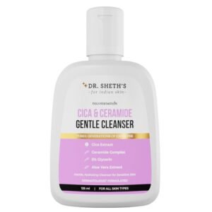 Dr. Sheth's Cica & Ceramide Gentle Cleanser|Hydrating Face Wash For Normal, Dry & Sensitive Skin|With 5% Glycerin & Aloe Vera|Face Wash For Men & Women|125Ml