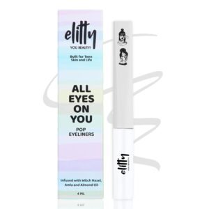 Elitty Moon Child | White Coloured Intense Waterproof Liquid Eyeliner (Matte Finished) | Lasts Upto 12hrs | Smudge Proof, Witch Hazel Infused, Quick Drying - 4ml
