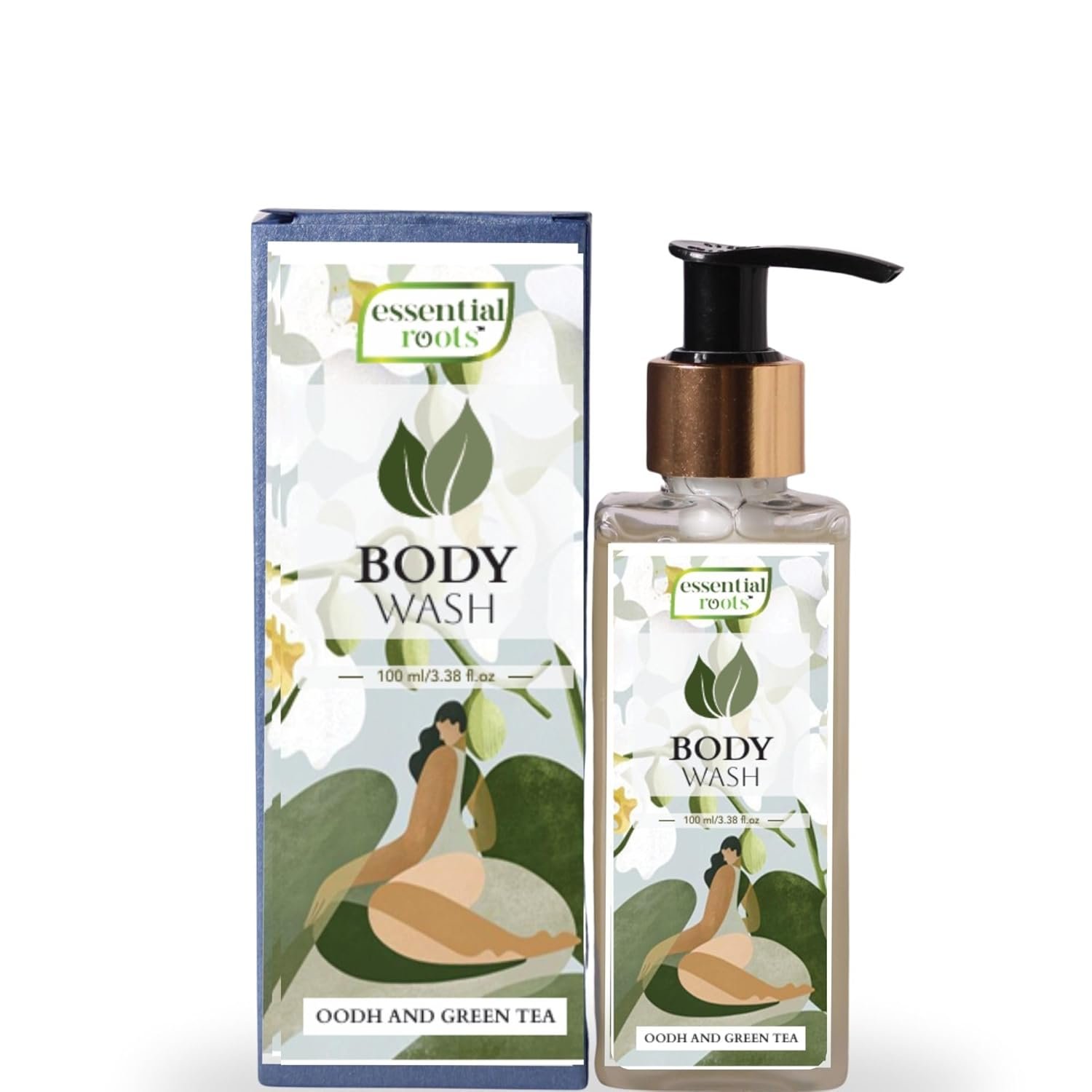 Essential Roots Body Wash 100ml | Oudh & Green Tea | Nourishing & Refreshing Formula | Gentle Cleansing for Softer, Smoother Skin | Enriched with Natural Extracts | For Men & Women | Paraben-Free