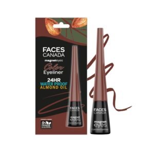 FACESCANADA Magneteyes Color Eyeliner Gel - Powerful Brown,4 Ml|Glossy Finish|24Hr Long-Lasting|Waterproof|Smudgeproof|Precise Application|Intense Color Payoff|Almond Extract & Vitamin E