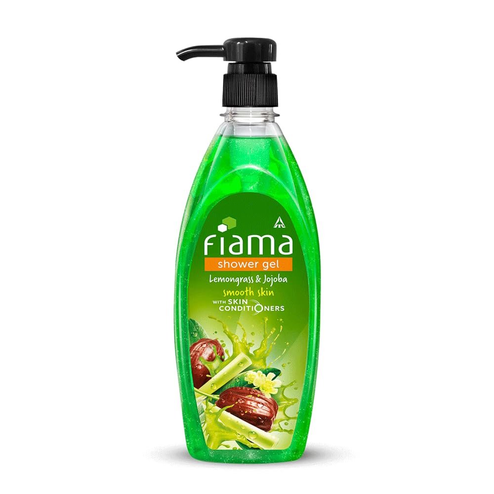 Fiama Body Wash Shower Gel Lemongrass & Jojoba, 500ml, Body Wash for Women and Men with Skin Conditioners for Smooth & Moisurised Skin, Suitable for All Skin Types