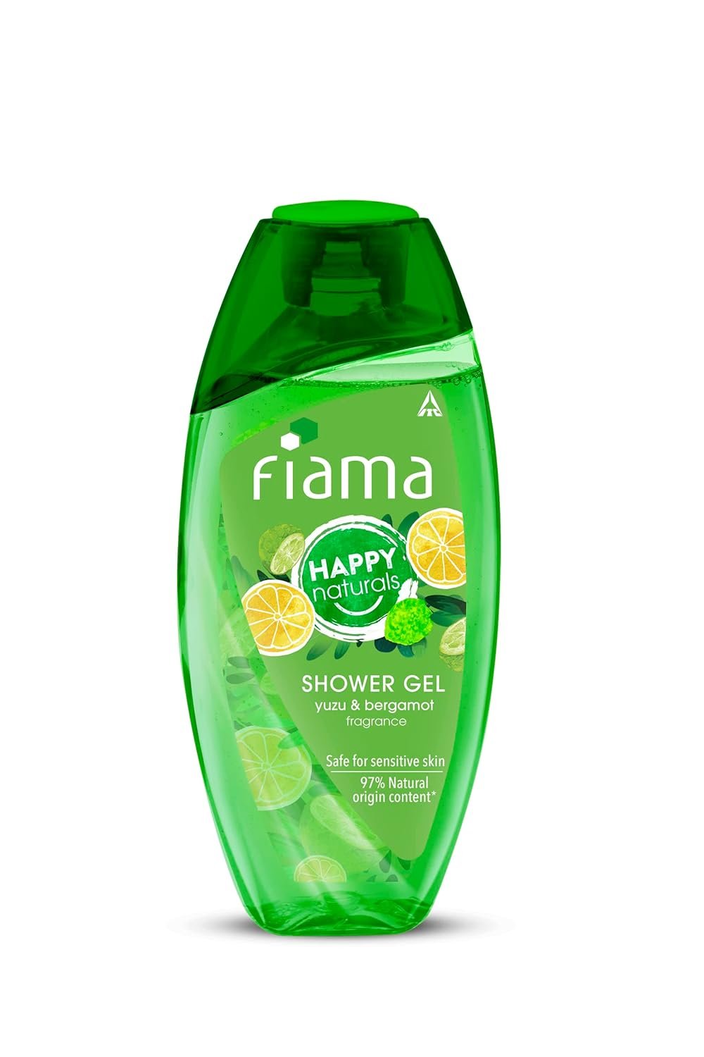 Fiama Happy Naturals Body Wash Shower Gel, 250ml, Yuzu and Bergamot, Body Wash for Women & Men, 97% Natural Origin Content, Safe on Sensitive Skin Bodywash