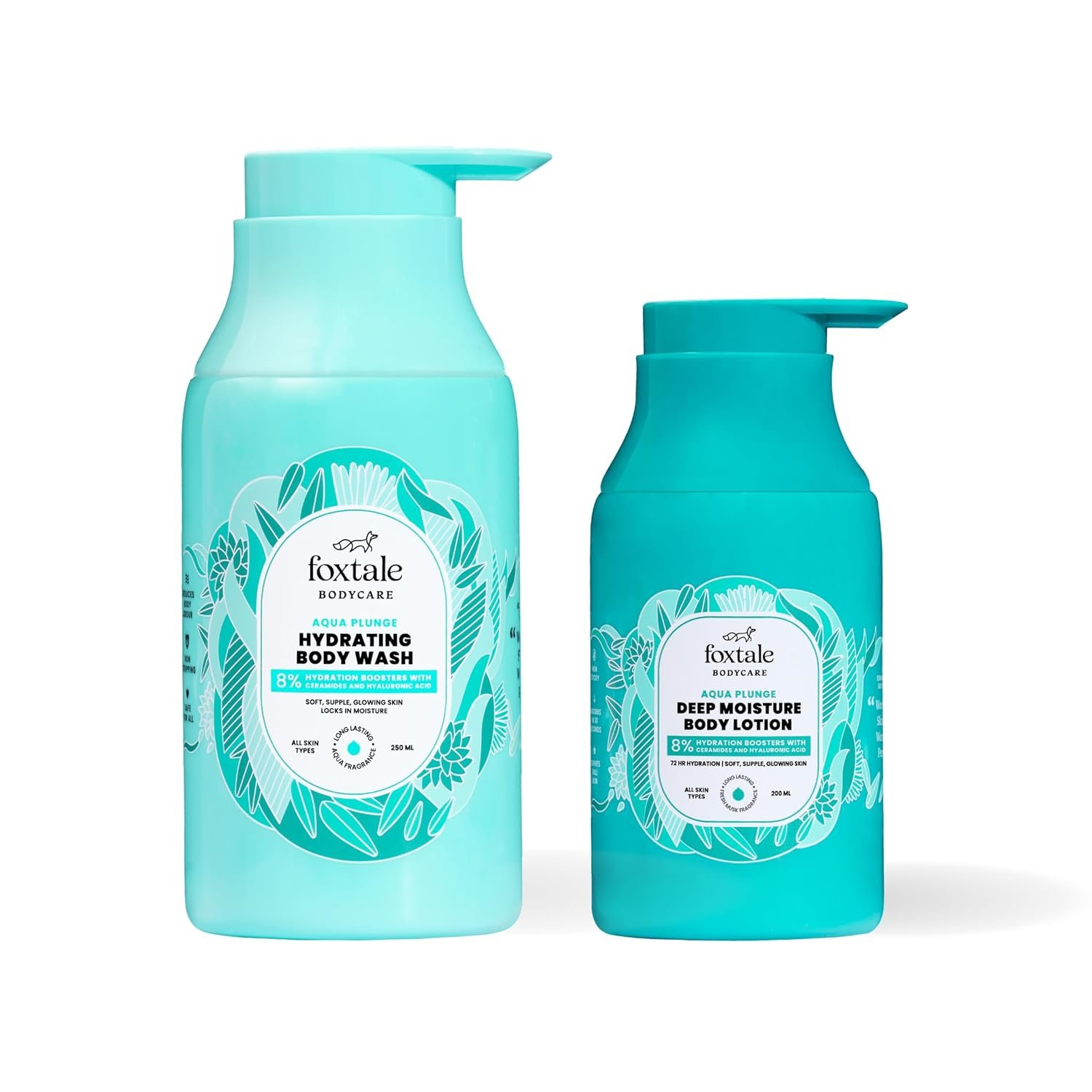 Foxtale Hydrating Body Wash & Lotion | With Hyaluronic Acid & Ceramides | 72-hour Moisturization | For Soft & Glowing Skin | Long Lasting Fragrance | For Men & Women | All Skin Types | 250 ml
