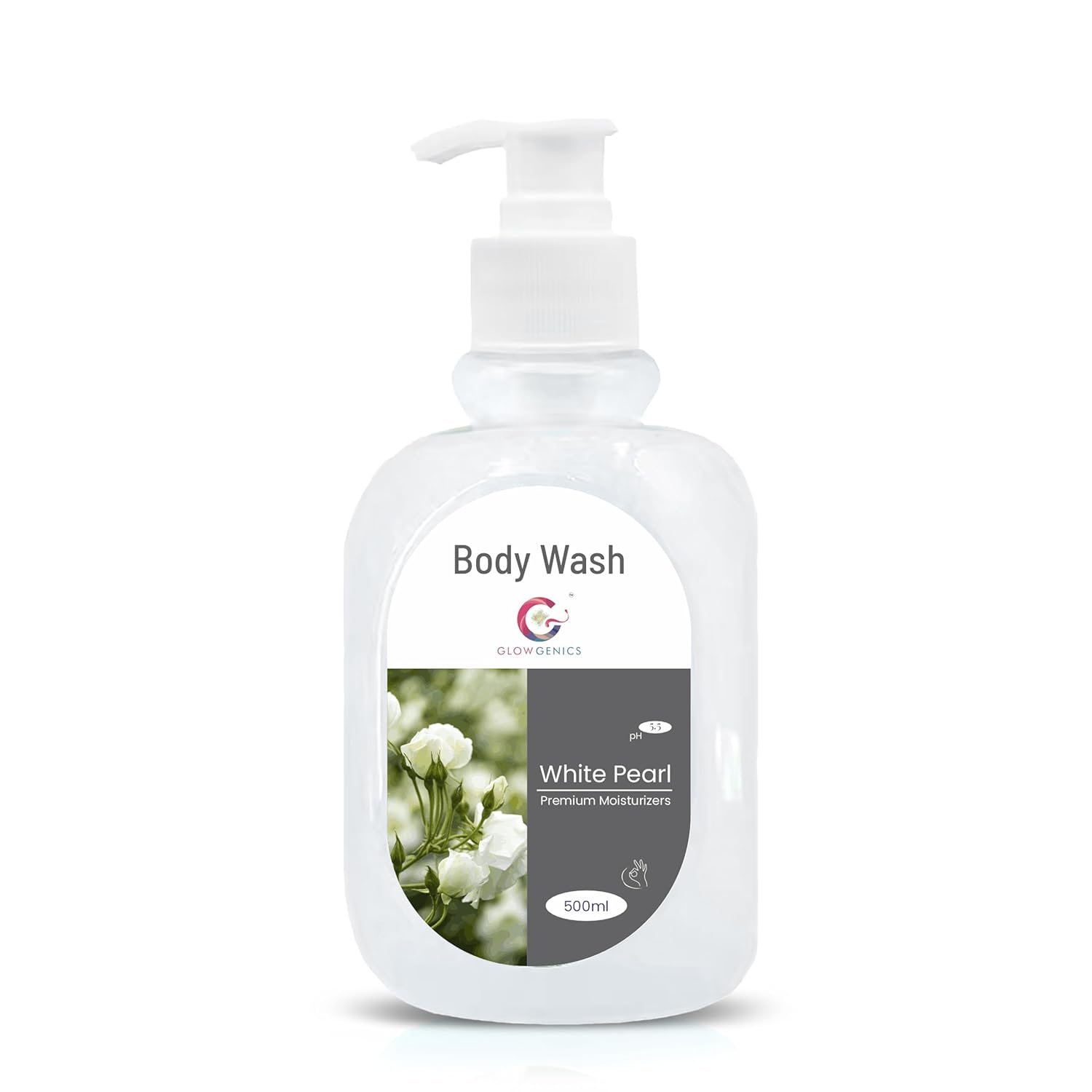 GLOW GENICS Gentle Shower Gel for Men and Women | Pampering Care with Refreshing fraganance | Body wash For Soft, Smooth & Clear Skin |WHITE PEARL 500 ML