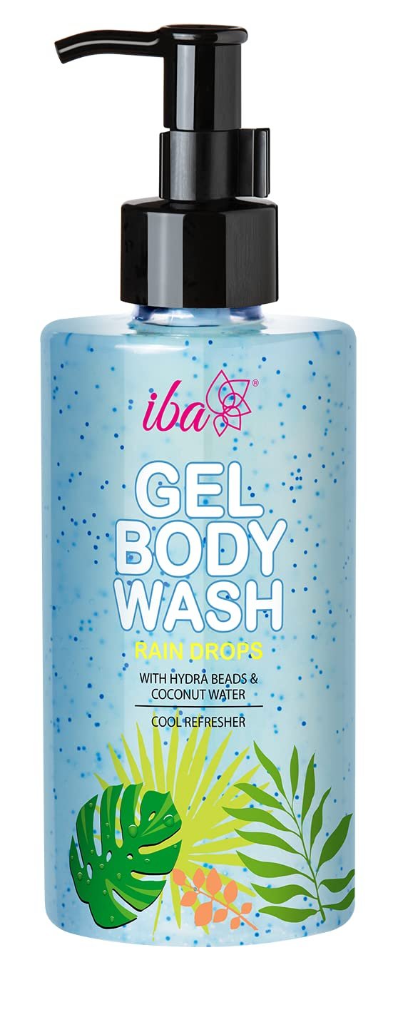 Iba Rain Drops Gel Body Wash l No Parabens No Sulfates l For Cleansing & Tan Removal | Halal Certified & Vegan - 320ml