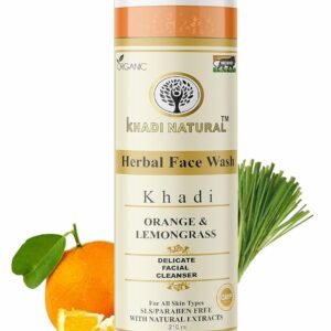 Khadi Organic Natural Orange & Lemongrass Herbal Face Wash|Face Wash For Dry Skin|Natural Face Wash|Organic Face Wash (Pack 1, 210Ml)
