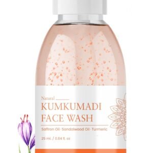 Khadi Pureus Herbal Somashree Kumkumadi Face Wash for Natural Glowing Skin, Reduce Pigmentation, Fight Signs of Aging | Pocket Face Wash Women & Men (25 ml, Kumkumadi Face Wash)