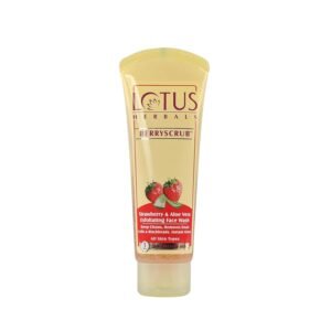 Lotus Herbals Berryscrub Strawberry & Aloe Vera Exfoliating Face Wash | Deep Cleaning | Blackhead Removal | For All Skin Types | 120g