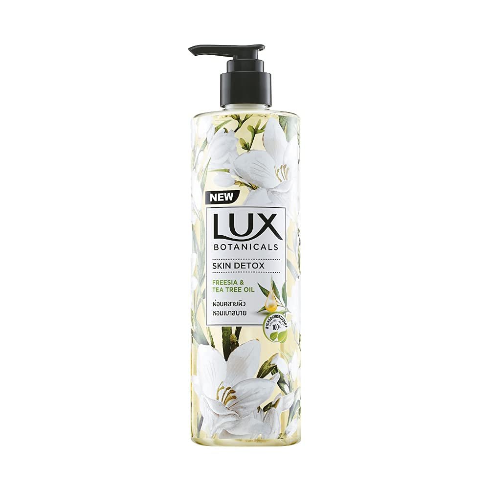 Lux Botanicals Skin Detox Body Wash With Freesia&Tea Tree Oil Extracts For Women,100% Natural Extracts,Purifying&Gentle Shower Gel For Nourished&Revived Skin,Refreshing Fragrance,No Parabens,450 Ml