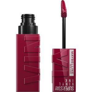 Maybelline New York Super Stay Vinyl Ink Longwear No-Budge Liquid Lipcolor Makeup, Highly Pigmented Color And Instant Shine, Unrivaled, Berry Burgundy High-Glossy Lipstick, 0.14 Fl Oz, 1 Count