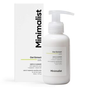 Minimalist Gentle Face Wash With 6% Oat Extract & Hyaluronic Acid For Sensitive Skin (Dry to Normal) | Sulphate Free | Non-Drying | Fragrance Free | Gentle Cleanser (120 ML)