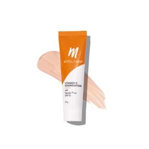 MyGlamm Vitamin C Foundation - Peach (Light Cool) | Long Lasting, Medium To Full Coverage Foundation With SPF 15 With Hyaluronic Acid (30g)