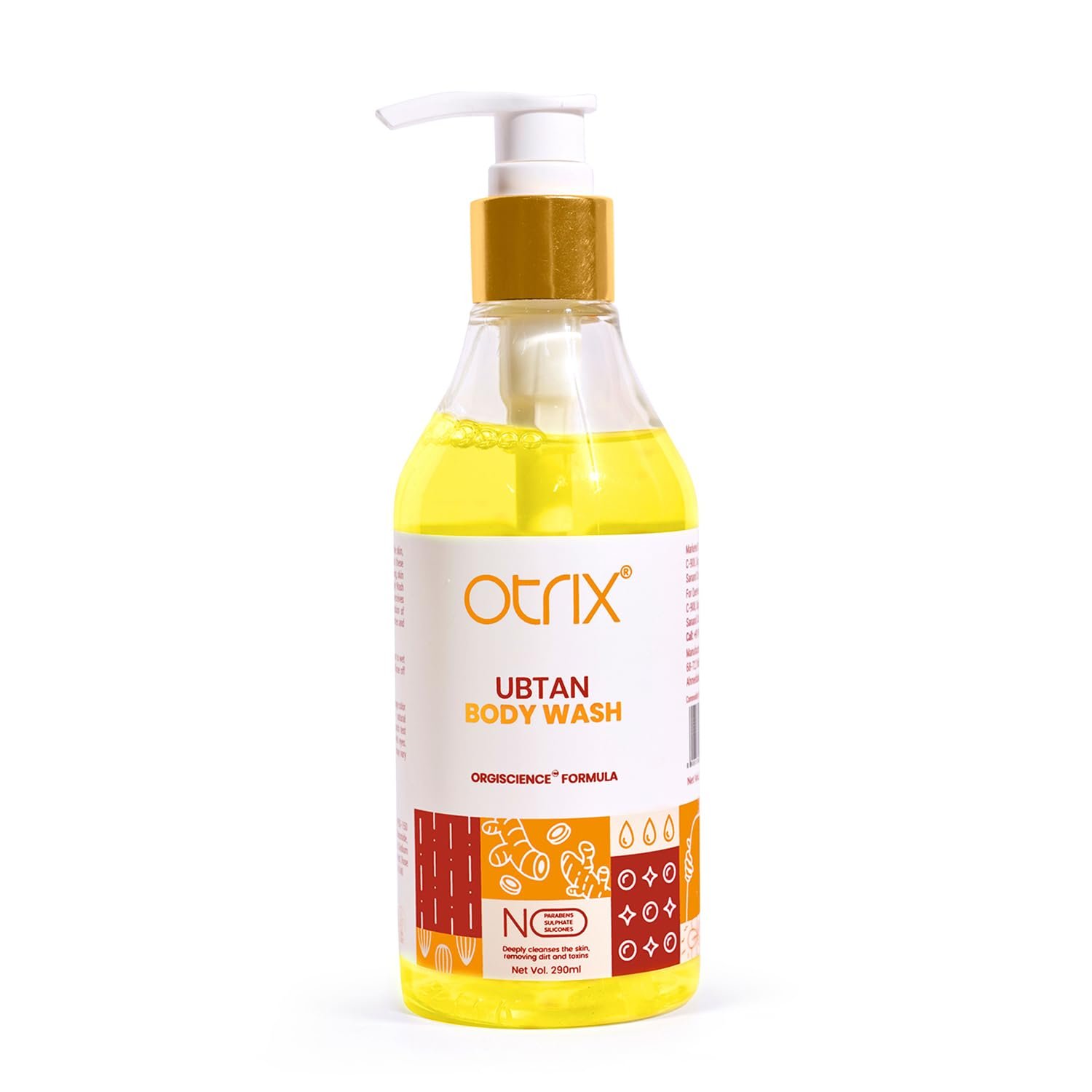 Otrix Ubtan Body Wash | Tan Removal Formula with Turmeric & Saffron | Body Wash For Women & Men - 290ml