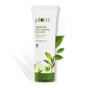 Plum Green Tea Pore Cleansing Face Wash For Oily Skin | With Glycolic Acid | Controls Excess Oil | Removes Dead Skin Cells | Gentle & Non-Drying | Women & Men | 100% Vegan | 100 ml