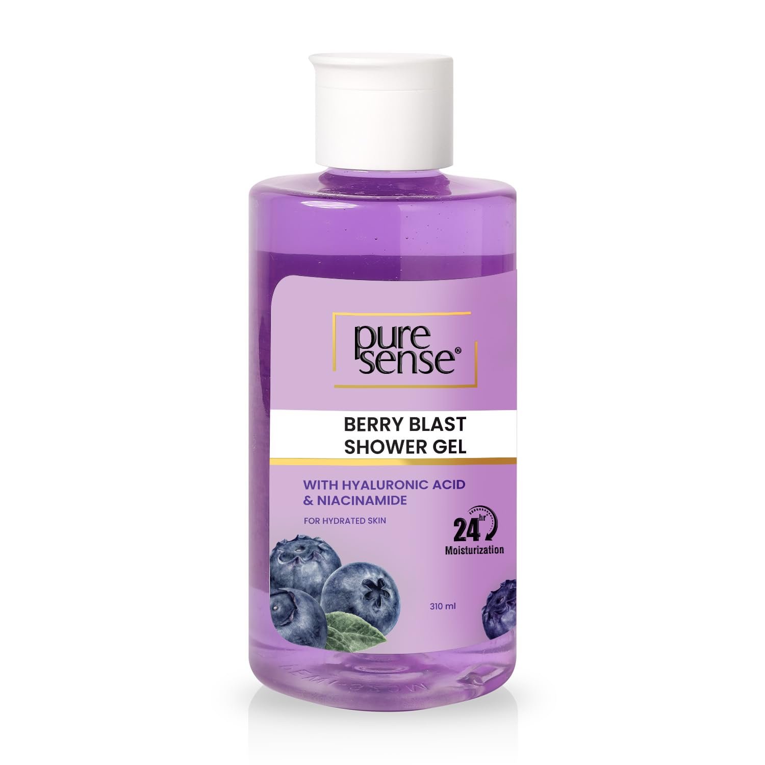 PureSense Hyaluronic Acid + Niacinamide Berry Blast Body Wash Shower Gel | Deep Clean & Intense Hydration | Help Reduce Flakes & Itchiness | For Dry Skin | No Paraben | For Men & Women | 310ml