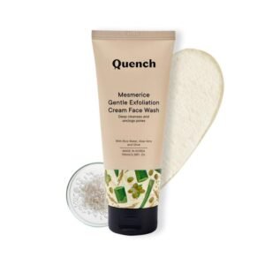 Quench Rice Water Gentle Exfoliation Cream Face Wash | Korean Face Wash for Glowing Skin | Brightens & Hydrates Skin with Aloe Vera & Vitamin E | Made in Korea (100ml)