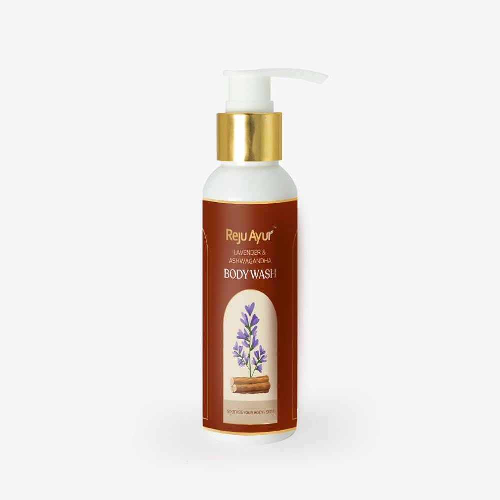 Reju Ayur Lavender & Ashwagandha Bodywash For Women & Men|Natural Shower Gel for Soft,Smooth Skin|Refreshing Body Wash (50 Ml)