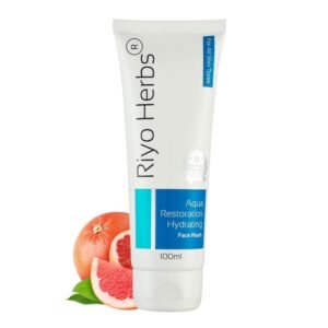 Riyo Herbs Aqua Restoration Face Wash 100ml | Hydrating & Moisturizing for Dry Skin | Grapefruit & Moringa Extracts | Sulphate-Free, Foaming & Deep Cleansing