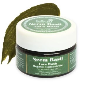 Rustic Art Organic Neem Basil Face Wash Concentrate | Anti acne (pimples), sulphate, paraben free cleanser for women & men | Suitable for teenagers | 50g (Pack of 1)