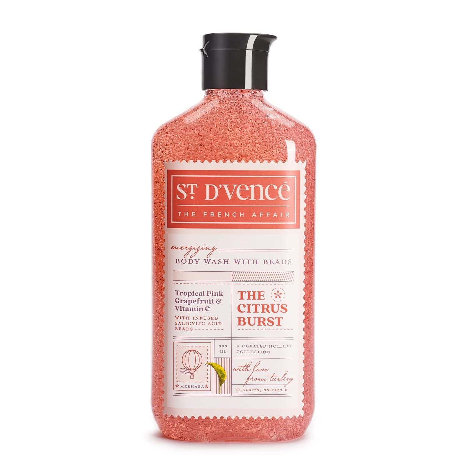ST. D'VENCÉ Citrus Burst Salicylic Acid Body Wash Shower Gel With Grapefruit & Vitamin C | Body Wash For Men & Women | Deep Cleansing, Paraben & Sls Free | Prevents Body & Back Acne Body Wash- 300Ml
