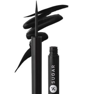SUGAR Cosmetics - Eye Warned You So! - Double Matte Eyeliner Gel - 01 Black Swan (Black Eye Liner) - Sweat Proof, 100% Waterproof Eye Liner With Matte Finish, Multicolor