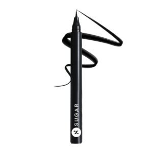 SUGAR Cosmetics Wingman Waterproof Microliner | Liquid Eyeliner | Flexi-Tip Applicator | Pen Eyeliner | Lasts Upto 12 Hrs | Smudgeproof & Transferproof | 1.6ml - 01 I'Ll Be Black