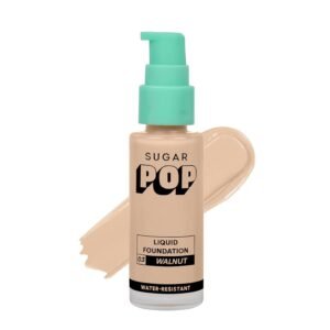 SUGAR POP Liquid Foundation – 03 Walnut | Full coverage | 10 Hour Stay, Lightweight | Easily Bendable & Water-resistant Formula | Super Matte Finish | 30 ML