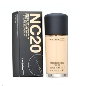 TOP-TIER TOOLS Mac Studio Spf 15 Fix Professional Waterproof Oil-Free Longlasting Liquid 24-Hour Colour-True Foundation Full Coverage For All Skin Type Matte Finish For Women, Girls 30 Ml (NC-20, 30ML)