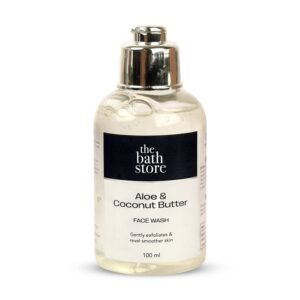 The Bath Store Aloe & Coconut Butter Face Wash for Women & Men - Cleanser for Face | Face Wash for Dry Skin & Oily Skin | Tan Removal Face Wash for Glowing Skin | Face Wash for Acne Prone Skin - 100ml