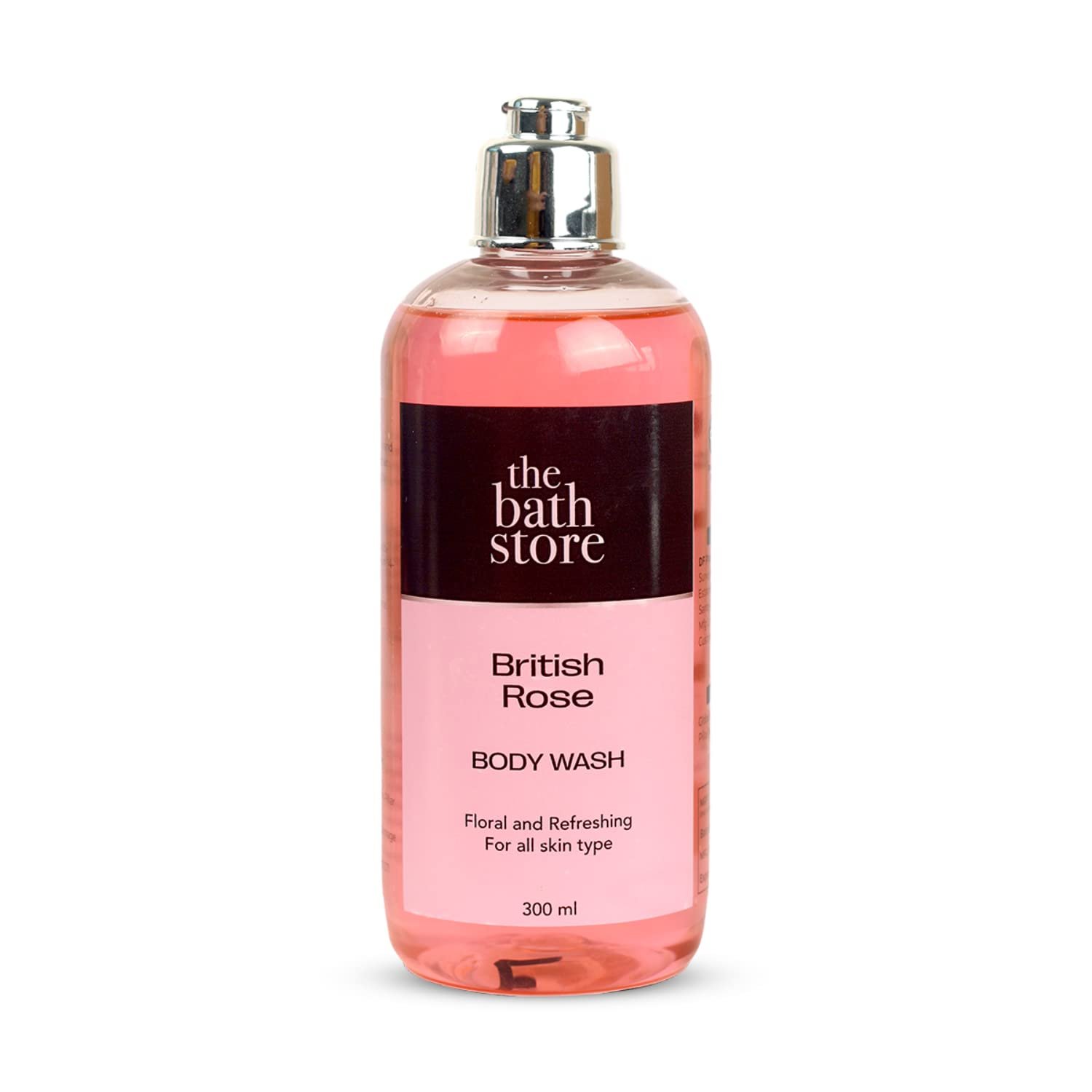 The Bath Store British Rose Body Wash Shower Gel | Tan Removal Body Wash | Shower Gel for Men & Women | Body Wash for Summer | Cleanses Acne & Exfoliating Body Wash | Long Lasting Fragrance - 300 Ml