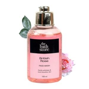 The Bath Store British Rose Face Wash for Women & Men - Cleanser for Face | Face Wash for Dry Skin & Oily Skin | Tan Removal Face Wash for Glowing Skin | Face Wash for Acne Prone Skin - 100ml