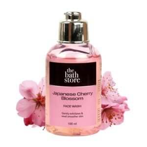 The Bath Store Japanese Cherry Blossom Face Wash for Women & Men - Cleanser for Face | Face Wash for Dry Skin & Oily Skin | Tan Removal Face Wash for Glowing Skin | Face Wash for Acne Prone Skin-100ml