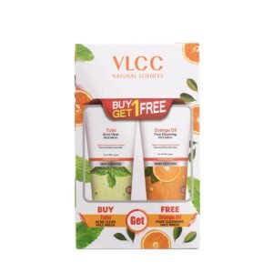 VLCC Tulsi Acne Clear Facewash + FREE Orange Oil Pore Cleansing Facewash - B1G1 - 150ml X 2 | Anti-Acne and Oil Control Facewash | Deep cleansing | Paraben Free