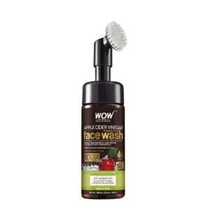 WOW Skin Science Apple Cider Vinegar Foaming Face Wash - No Parabens, Sulphate & Silicones (with built-in brush)